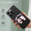 iPhone 13 case with 'Doll Party' design, black TPU, wireless charging.