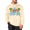 Cream-colored Surfing hoodie, 100% cotton, loose fit, suitable for daily wear.