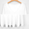 White Oversized V-neck dress, soft fabric, ideal for leisure and home wear.