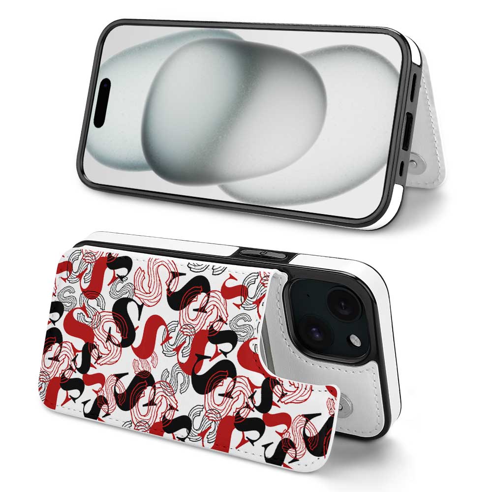 iPhone 15 phone case, TPU leather, card slot, full protection, girl pattern
