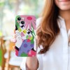 iPhone 14 floral case, PC plastic, scratch-resistant, precise cutouts. Artistic design.