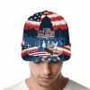 American flag baseball cap, polyester fabric, curved brim for outdoor wear. New upgrade 2024.