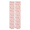 Pink breathable stockings pack of 5 with red heart pattern, made of large chemical fiber, comfortable everyday wear