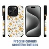 iPhone 15 Pro floral fiber skin case, precise cutouts, sensitive buttons, scratch protection.