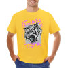 Yellow men's 100% cotton 'Fearless Tiger' graphic T-shirt, front and back print, collection.