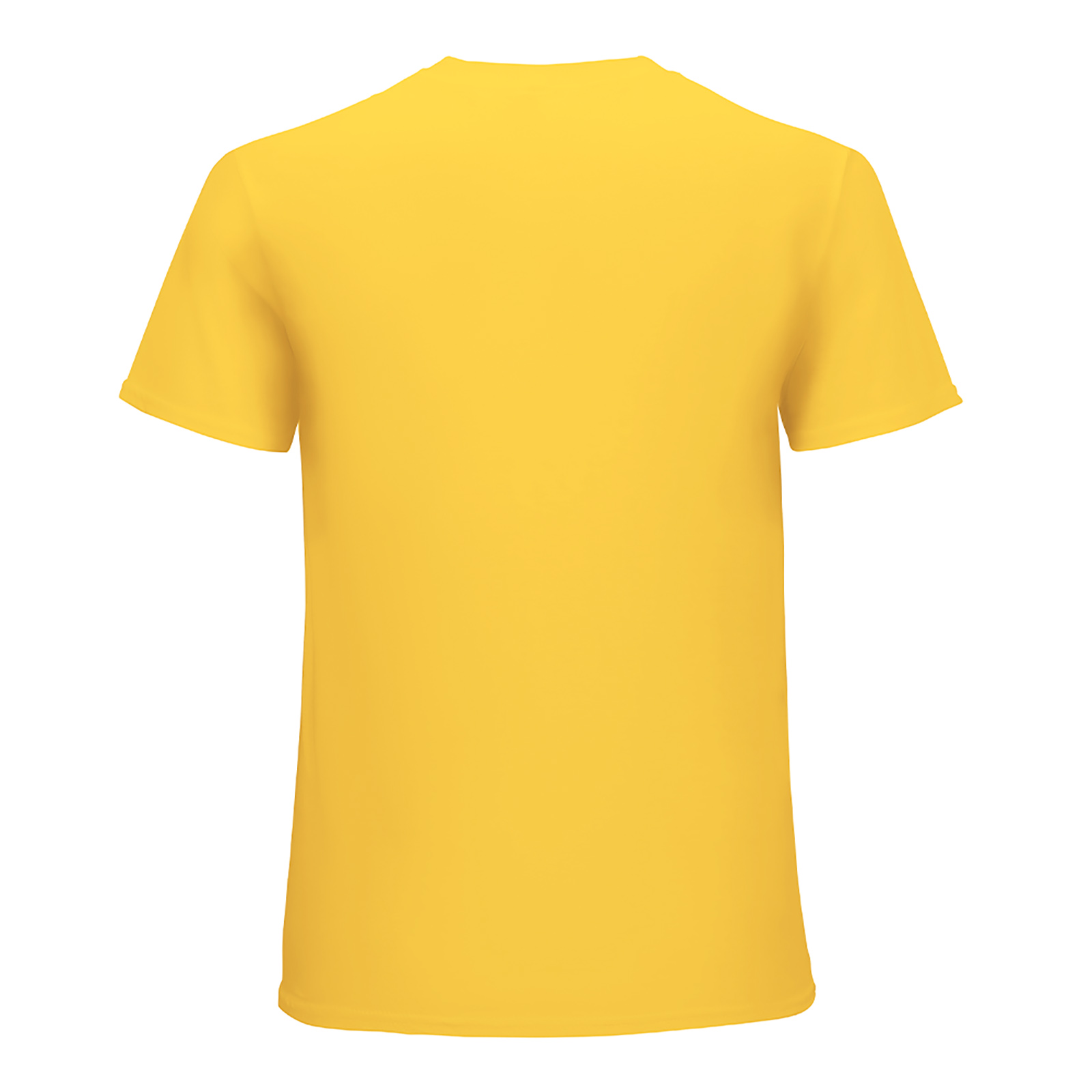 Yellow 100% cotton men's t-shirt - back view | Inkedjoy product