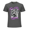 Gray men's 100% cotton 'Fearless Tiger' graphic tee, collection.