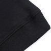 Black hoodie sweatshirt cuff detail, cotton blend fleece, comfortable fit