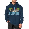 Navy blue cotton hoodie with California Surfing graphic, loose fit design, suitable for daily wear.