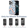 iPhone 16 ProMax fiber skin case with abstract pattern and model compatibility, protective phone cover