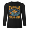 Black pure cotton long sleeve T-shirt featuring 'A SMOOTH SHAKER' graphic, casual wear.