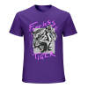 Purple cotton men's Fearless Tiger graphic T-shirt, front view, collection