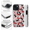 iPhone 15 white heart pattern card slot case, TPU leather, full protection.