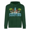 Green California Surfing hoodie, cotton, loose fit, daily wear.