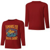 Red pure cotton long sleeve T-shirt featuring 'A SMOOTH SHAKER' graphic, for casual wear.