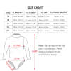 Women's turtleneck long sleeve bodysuit size chart, featuring bust, hip, and length measurements in inches and centimeters.