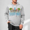 Grey cotton Surfing hoodie with graphic for men, loose fit, suitable for daily wear