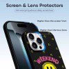 iPhone 16 Series Case with Screen and Lens Protectors, 'Weekend Vibes' design, black TPU