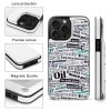iPhone 15 Case with text print design, TPU leather, card slot, full protection