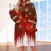 Red snowflake Women's Hooded Blanket Shirt, oversized polyester blanket sweater, perfect for warmth and gifting.