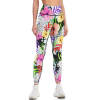 Women's Comfort Sports Yoga Pants with floral print, High-waisted, four-way stretch.