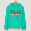 Green cotton California Surfing hoodie, loose fit, suitable for daily wear.