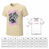 Beige cotton men's Fearless Tiger T-shirt, front view, featuring size chart.