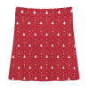 Red air layerZipper Skirt with geometric pattern, suitable for work and casual wear.