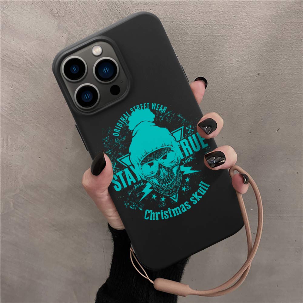 iPhone 13 phone case with glow-in-the-dark design, made of TPU. Black case with intricate illuminated pattern.