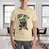 Cream men's 100% cotton T-shirt with "Just Do It" cartoon graphic, breathable fabric