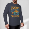 Dark blue pure cotton long sleeve T-shirt with 'ASMOOTH ARE MADE OF SOULFULLY' graphic design, casual wear.