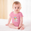 Pink baby bodysuit with cartoon unicorn design, cotton, 3-24 months