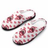 Cotton slippers with heart pattern, featuring rubber sole for comfort and anti-slip, ideal for indoor and outdoor wear.
