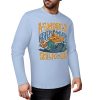 Light blue pure cotton long sleeve T-shirt with graphic print, perfect for casual wear.