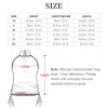 2025 Split Swimsuit Size Chart - Detailed measurements for bust, bottom hem, hips, pants length, waist and length.