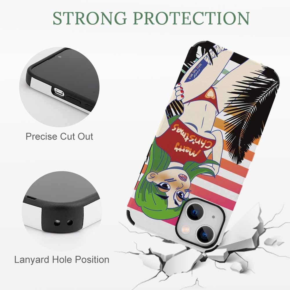 iPhone 13 case with Christmas design, featuring strong protection and precise cutouts.