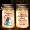 Personalized Mason Jar Light Gift for Mom and Daughter - I Love You, Beautiful Life design, 16oz glass with warm starlights