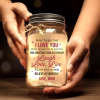 Personalized mason jar light gift for Mom and Daughter with warm starlights, 'I LOVE YOU' and 'Life Is Beautiful' design.