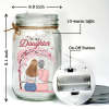 Personalized mason jar light gift for mom and daughter, 'To My Daughter' design, 16oz, warm starlights, perfect gift.