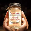Mason jar light gift for mom & daughter, 'I Love You' & 'Life is Beautiful' design with starlights.