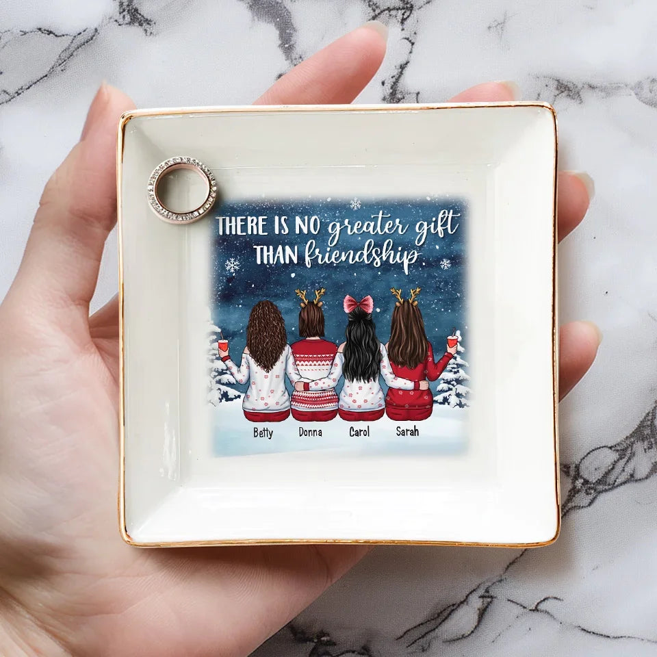 Personalized Friends Jewelry Dish Christmas Gift with Sisters Design