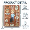 Personalized PU Leather Journal with travel quotes and illustrations, perfect for journaling and travel memories.