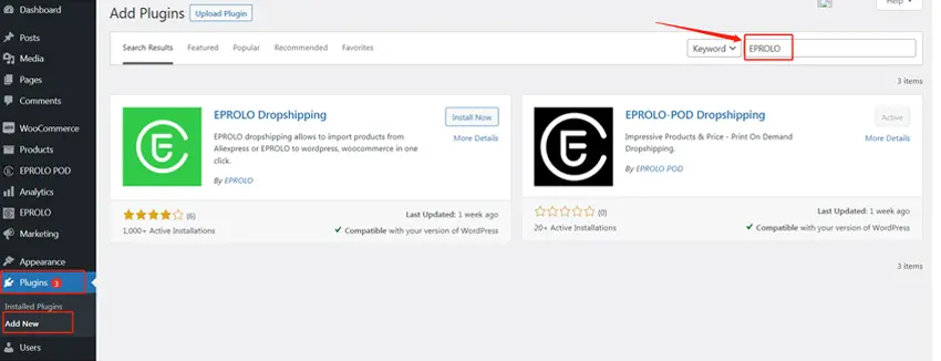 EPROLO dropshipping platform