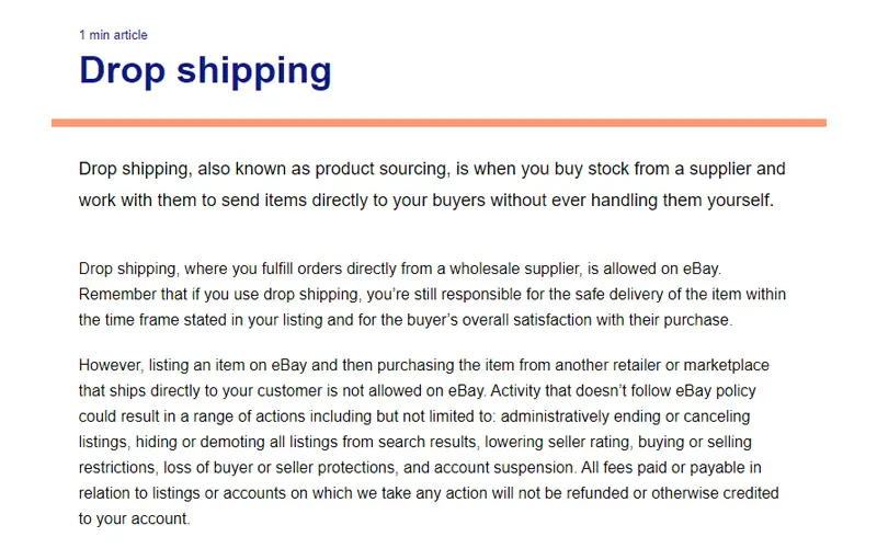 dropshipping suppliers for eBay