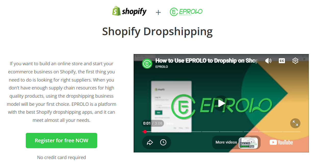 Watching an online tutorial on Shopify dropshipping integration with EPROLO.