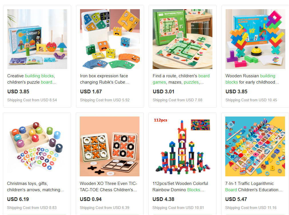 Puzzles, Board Games, and Building Blocks