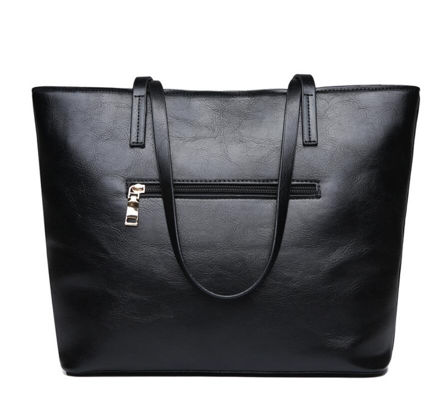 Oil wax leather mother bag two-piece handbag shoulder bag ladies bag