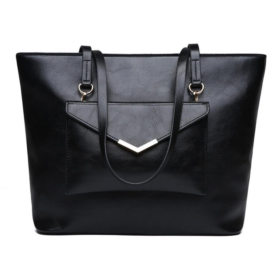 Oil wax leather mother bag two-piece handbag shoulder bag ladies bag