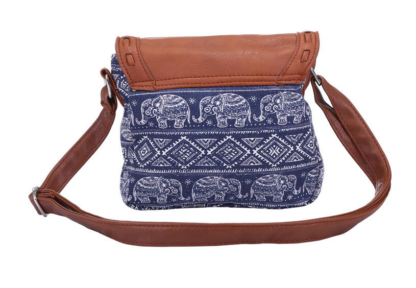 Vintage Fabric Boho Aztec Tribal Female Handbag Women Crossbody Bag Ladies Shoulder Bag with PU Leather Messenger Bag
