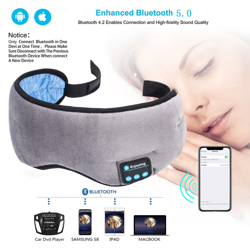 Wireless Bluetooth Earphone Sleep Mask | Headband with Stereo Sound